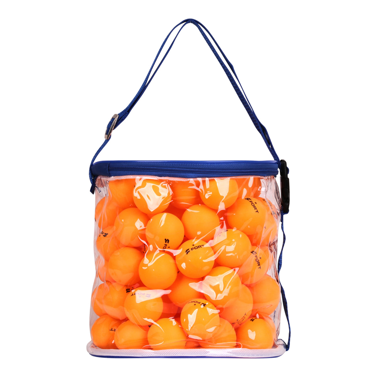 Balde Bola Tênis de Mesa Fort com 100 bolas laranja